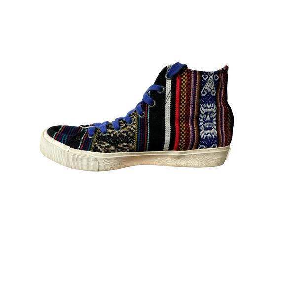 Inkkas UNISEX Textile Blanket High Top Sneakers Size W 6 M 4 Handmade In Mexico - Picture 6 of 8